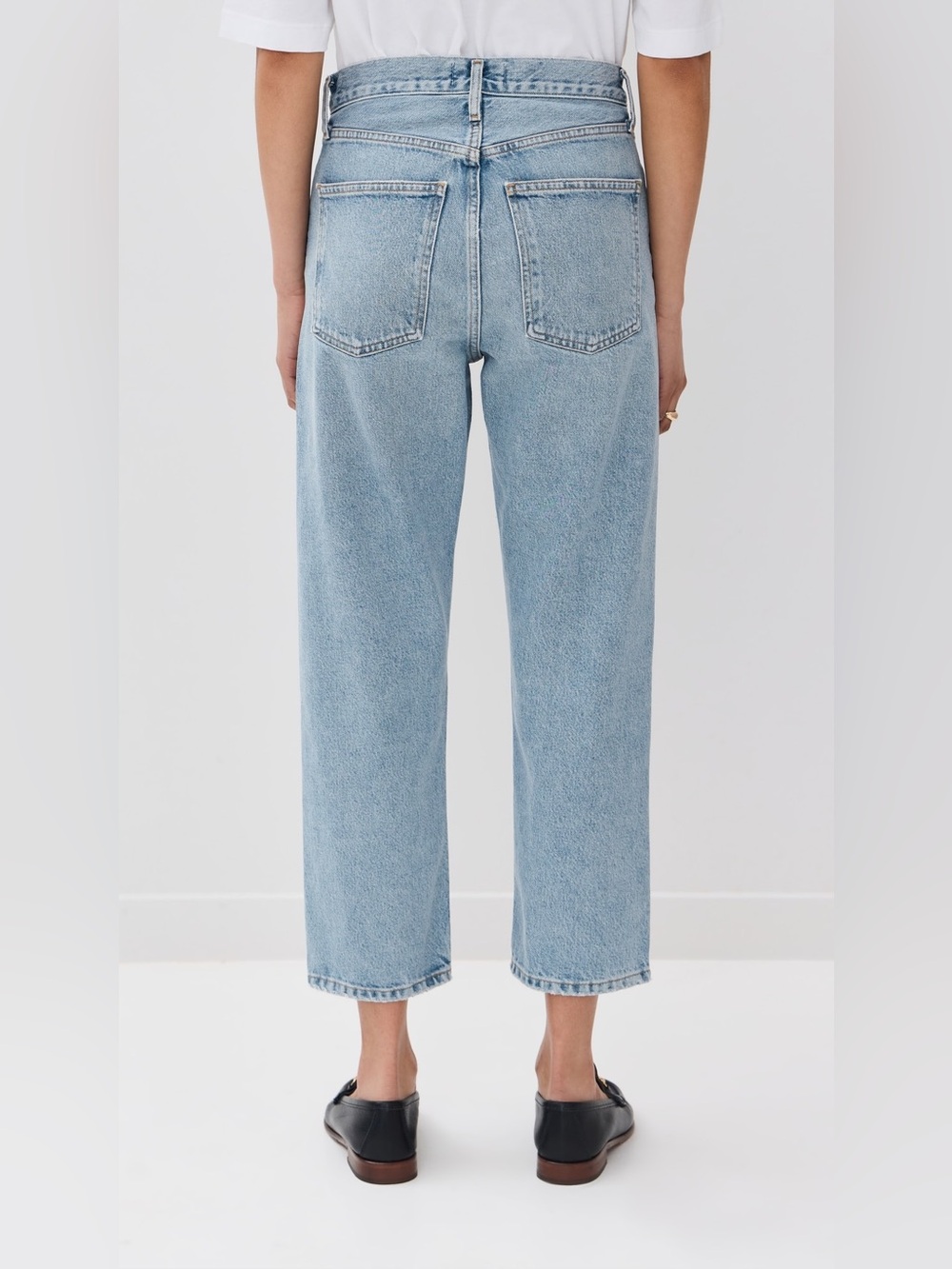 AGOLDE 90 Crop Mid Rise Loose Straight Jeans Force - 28 - Picture 2 of 10